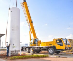 Oxygen tank installation at KUTRRH
