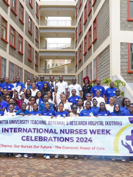 KUTRRH Nurses at the close of the celebrations to mark the International Nurses Week 2024
