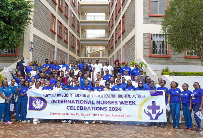 KUTRRH Nurses at the close of the celebrations to mark the International Nurses Week 2024