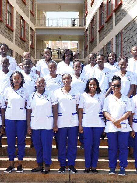 Students of KUTRRH’s Institute of Specialised Nursing after a training session