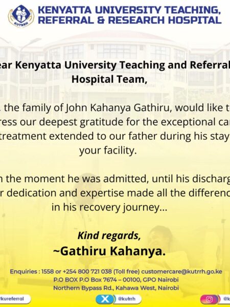 THANK YOU For The Exceptional Care And Treatment